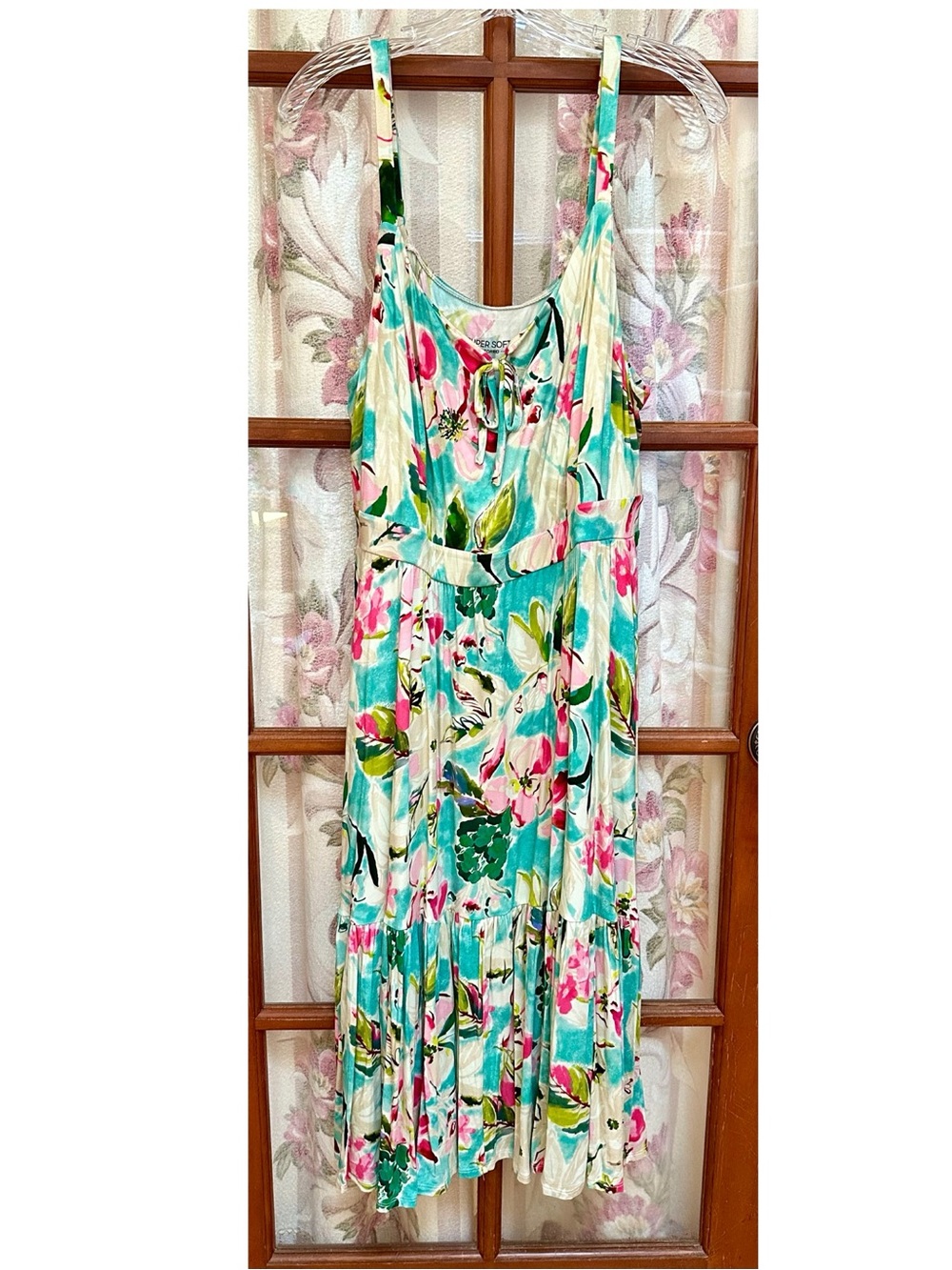 torrid Teal, Pink & Green Floral Midi Dress Super Soft